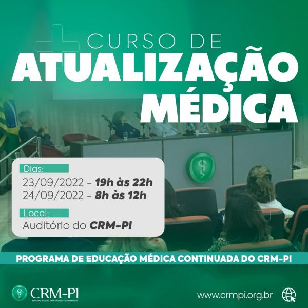 CRM-PI abre inscrições para cursos de atualização médica e para o diagnóstico de morte encefálica(Imagem:Divulgação)