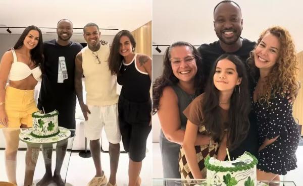 Thiaguinho celebra aniversário com amigo Rodriguinho e ex, Fernanda Souza.(Imagem:Instagram)