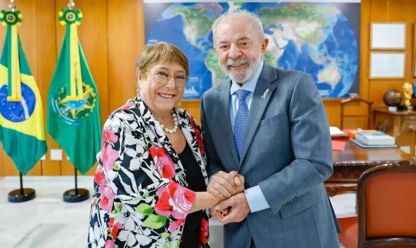 Presidente da Rep&uacute;blica, Luiz In&aacute;cio Lula da Silva, durante Ex-Presidente da Rep&uacute;blica do Chile, Michelle Bachelet, no Pal&aacute;cio do Planalto.(Imagem:Wallison Breno/PR)