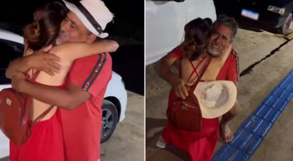 V&iacute;deo mostra encontro entre pai e filha de 16 anos desaparecida h&aacute; 5 dias no PI(Imagem:Reprodu&ccedil;&atilde;o)