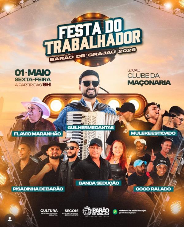 Bar&atilde;o de Graja&uacute; prepara grande festa para celebrar o Dia do Trabalhador.(Imagem:Reprodu&ccedil;&atilde;o/Instagram)