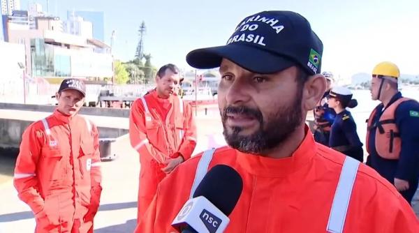 Djalma dos Santos Silva, piauiense que sobreviveu a naufrágio de barco em SC.(Imagem:Reprodução/TV Globo)