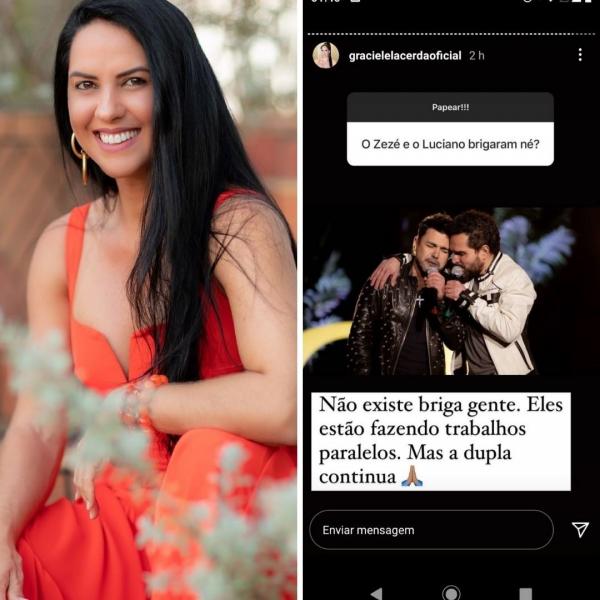 Graciele Lacerda comenta rumores de briga entre Zezé e Luciano(Imagem:Reprodução)