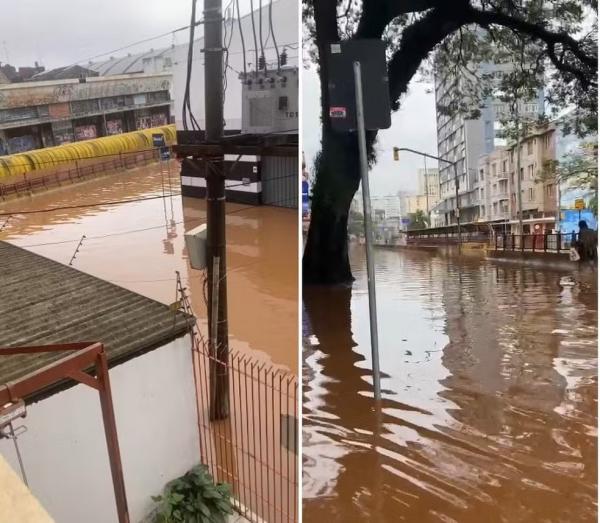 Estudante do Piauí mora como ficou rua de sua casa no sábado (4), em Porto Alegre - Piauiense que mora no RS relata seguidas mudanças de casas para escapar de enchente.(Imagem:Arquivo pessoal/ Graziela Rocha)