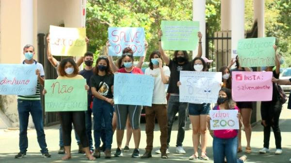 Manifestação no Zoobotânico de Teresina(Imagem:Reprodução)