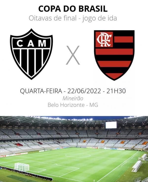 Ficha do jogo Atlético-MG x Flamengo, pela Copa do Brasil.(Imagem:Infoesporte)