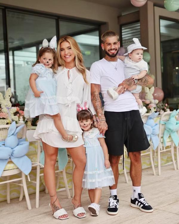 Virginia Fonseca e Zé Felipe com os filhos.(Imagem:Reprodução/Instagram)