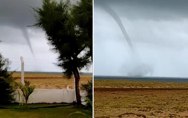 Litoral do Piauí registra tromba dágua.(Imagem:Reprodução)