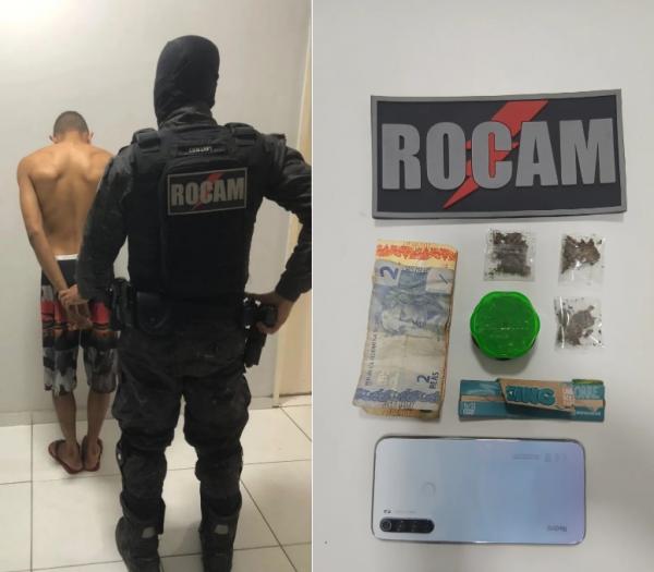 ROCAM apreende drogas e conduz suspeito durante rondas em Floriano(Imagem:Reprodu&ccedil;&atilde;o/Instagram)