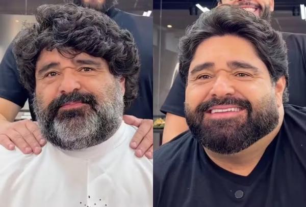 Antes e depois do visual de Fabiano Menotti.(Imagem:Reprodução/Instagram)