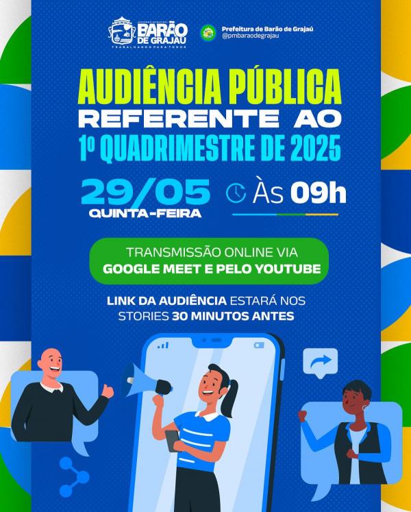 Prefeitura de Barão de Grajaú realiza Audiência Pública do 1º quadrimestre de 2025 nesta quinta (29).(Imagem:Divulgação)