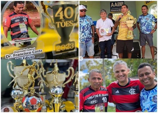 Deputado Dr. Francisco Costa marca presença na final do Campeonato Os Quarentões em Floriano.(Imagem:Reprodução/Instagram)