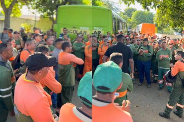Trabalhadores da limpeza pública de Teresina paralisam atividades pela 2ª vez em um mês; PMT diz que consórcio não pagou salários(Imagem:Reprodução)