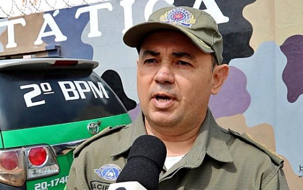 Coronel Antônio Pacífico, comandante do 2º BPM, em Parnaíba.(Imagem:Kairo Amaral/TV Clube)