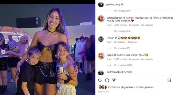 Luana Piovani deixa comentário em foto que seus filhos aparecem com Vanessa Lopes.(Imagem:Reprodução/Instagram )
