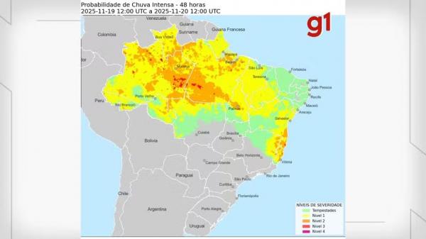 Chuvas intensas devem atingir Piauí por dois dias; Teresina está na área de alerta ? Foto: Montagem g1(Imagem:Divulgação)