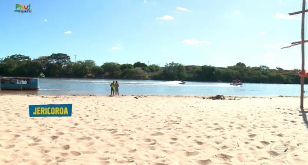 Jericoroa, praia de água doce localizada entre as cidades de Teresina (PI) e Timon (MA).(Imagem:Reprodução)