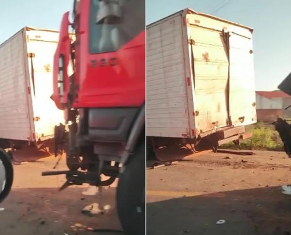 Homem morre após colisão entre caminhões na BR-343, em Campo Maior(Imagem:Reprodução)