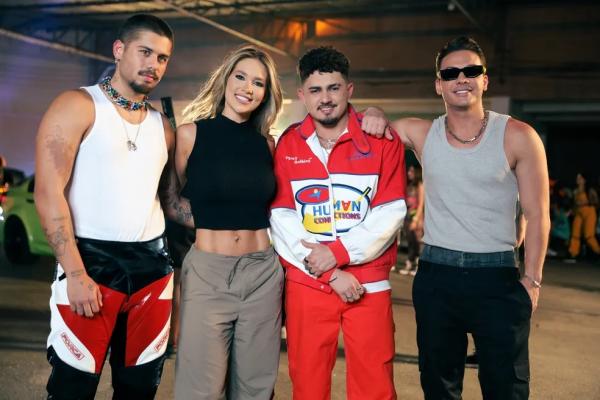  Zé Felipe, Virginia Fonseca, Igor e Wesley Safadão.(Imagem:Lucas Ramos/BrazilNews )