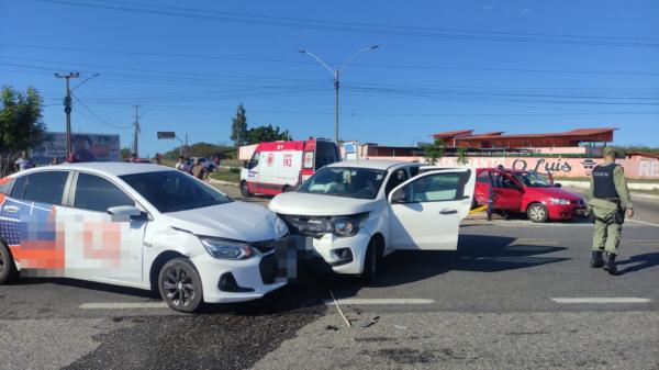 Colisão envolvendo três veículos deixa uma pessoa ferida na BR-343(Imagem:Felipe Cruz / TV Cidade Verde/ Reprodução)