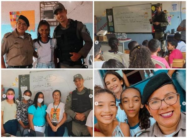 Policiais Militares realizam palestra sobre bullying no povoado Amolar.(Imagem:Reprodução/Instagram)