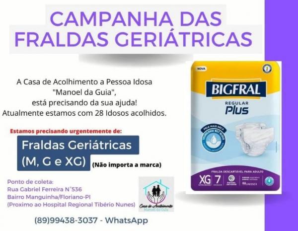 Campanha das fraldas geriátricas: Ajude a Casa de Acolhimento 