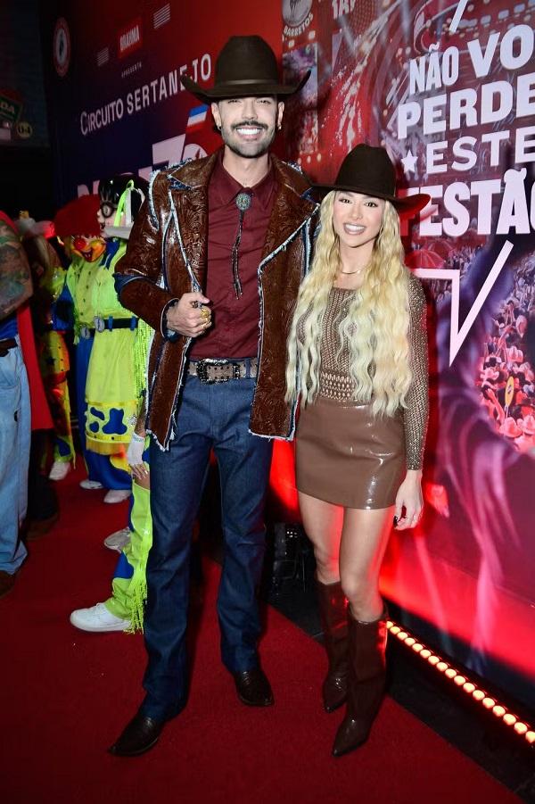 Luan Pereira e Maria Eduarda Corrêa durante evento.(Imagem:Eduardo Martins / Brazil News)