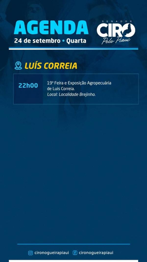 Senador Ciro Nogueira participa da 19ª Feira Agropecuária de Luís Correia nesta quarta (24)(Imagem:Ascom)