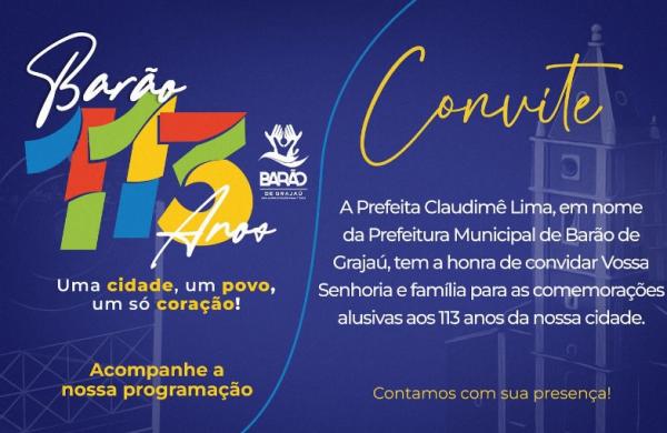 Barão de Grajaú celebra 113 anos com uma programação repleta de eventos especiais.(Imagem:Reprodução/Instagram)