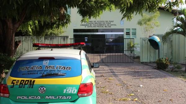 Policiais do 5° BPM, na Zona Leste de Teresina, atenderam a ocorrência.(Imagem:Ellyo Teixeira/G1 PI)