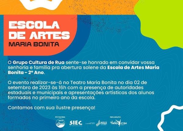 Abertura Solene da Escola de Artes Maria Bonita acontece neste sábado em Floriano(Imagem:Reprodução/Instagram)