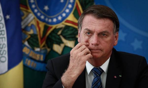 O presidente Jair Bolsonaro, durante entrevista coletiva no Palácio do Planalto.(Imagem:Pablo Jacob/Agência O Globo)