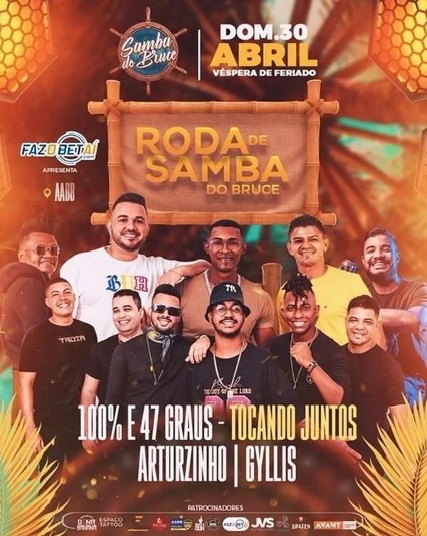  Roda de Samba do Bruce, na AABB.(Imagem: Reprodução )