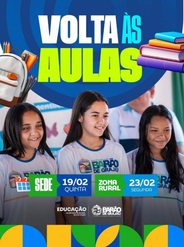 Ano letivo ter&aacute; in&iacute;cio em Bar&atilde;o de Graja&uacute; com expectativa de aprendizado e conquistas.(Imagem:Reprodu&ccedil;&atilde;o/Instagram)