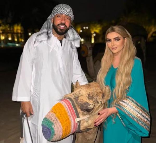 O rapper French Montana com a princesa Mahra bint Mohammed bin Rashid Al Maktoum.(Imagem:Instagram)