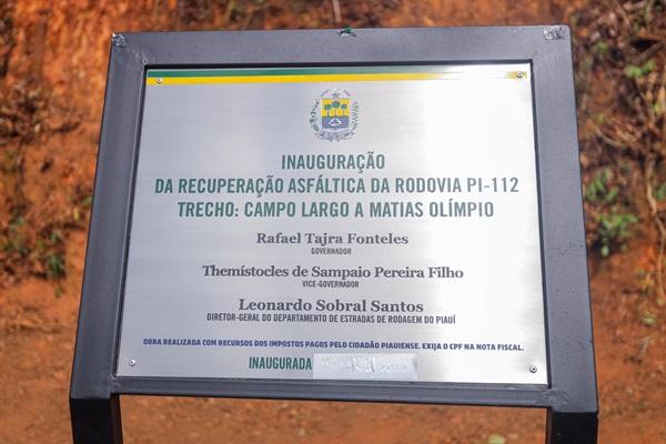 Inauguração da restauração da Rodovia PI-112(Imagem:Divulgação)