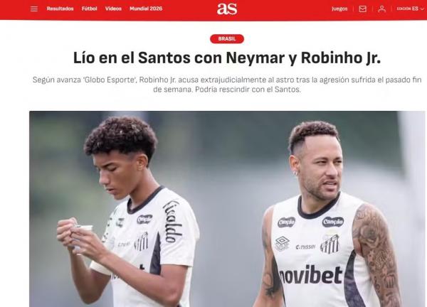 Caso Neymar e Robinho Jr. repercute na m&iacute;dia espanhola.(Imagem:Reprodu&ccedil;&atilde;o)