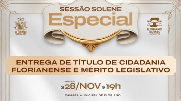 Legislativo de Floriano vai homenagear grandes personalidades em sessão solene.(Imagem:CMF)