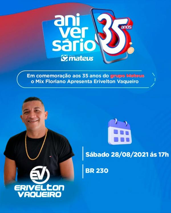 Show ao vivo com Erivelton Vaqueiro(Imagem:Divulgação)