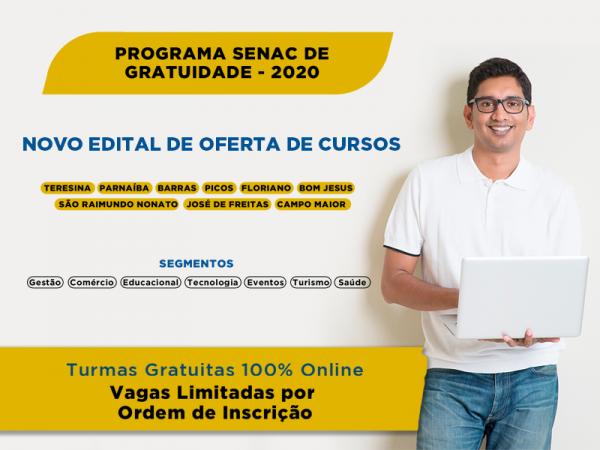 Nova oferta de cursos do Programa Senac Gratuidade(Imagem:Divulgação)