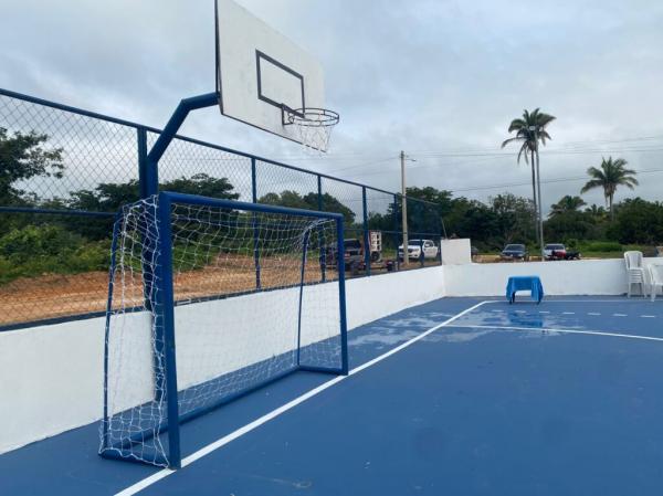 Quadra poliesportiva no povoado Bolívia(Imagem: Ascom Secepi)