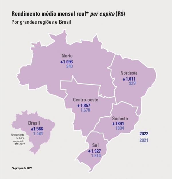 Piauí tem maior alta do país no rendimento por pessoa em 10 anos, segundo IBGE.(Imagem:IBGE)