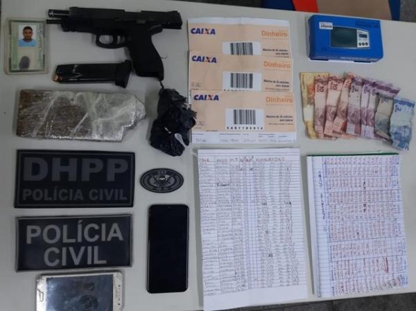 Polícia encontra lista de pagamento de facção criminosa com suspeito de homicídio em Teresina.(Imagem:Polícia Civil)