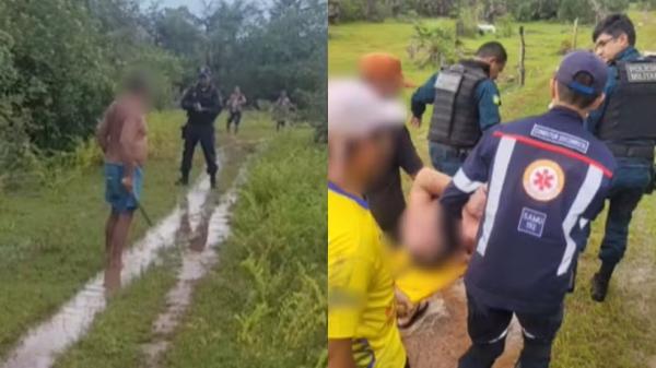 Caso ocorreu na zona rural de Jos&eacute; de Freitas; suspeito foi desarmado e levado ao hospital com apoio do Samu.(Imagem:Reprodu&ccedil;&atilde;o/PM-PI)