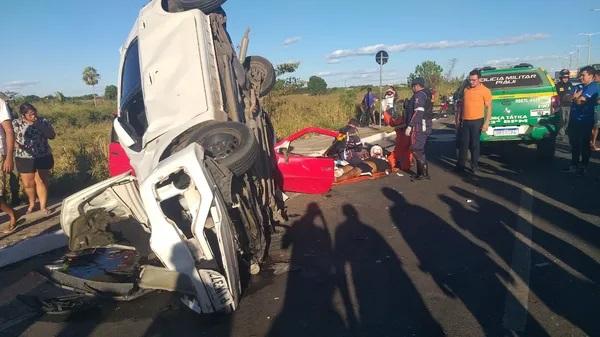  Bebê e mais três pessoas ficaram feridos na Avenida Poty, em Teresina.(Imagem:Pedro Vitor/g1 Piauí )