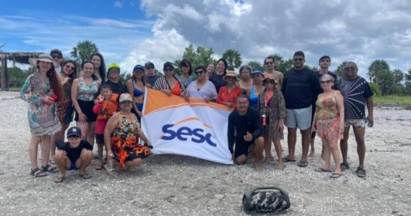 Turismo Social do Sesc leva 44 pessoas de Parna&iacute;ba a Ilha das Conchas, em Cajueiro da Praia (PI).(Imagem:Divulga&ccedil;&atilde;o)