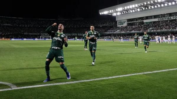 Coritiba x Palmeiras, comemoração do gol de Piquerez.(Imagem:Cesar Greco/Palmeiras)