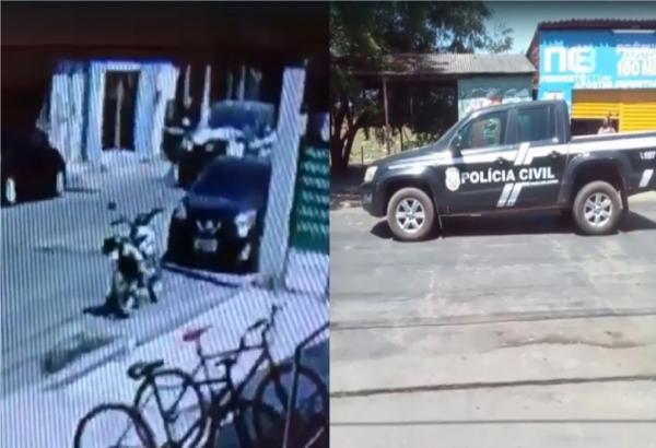 Bandidos trocam tiros com a polícia, furam pneu de viatura e fogem(Imagem:Reprodução)