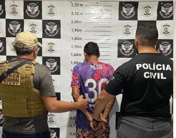 Sobrinho é preso por matar o próprio tio asfixiado em bar no interior do Piauí.(Imagem:Divulgação /PC-PI)
