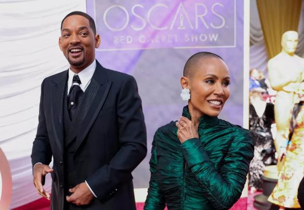  Will e Jada Smith no tapete vermelho do Oscar deste domingo (27).(Imagem:Mike Blake/Reuters)